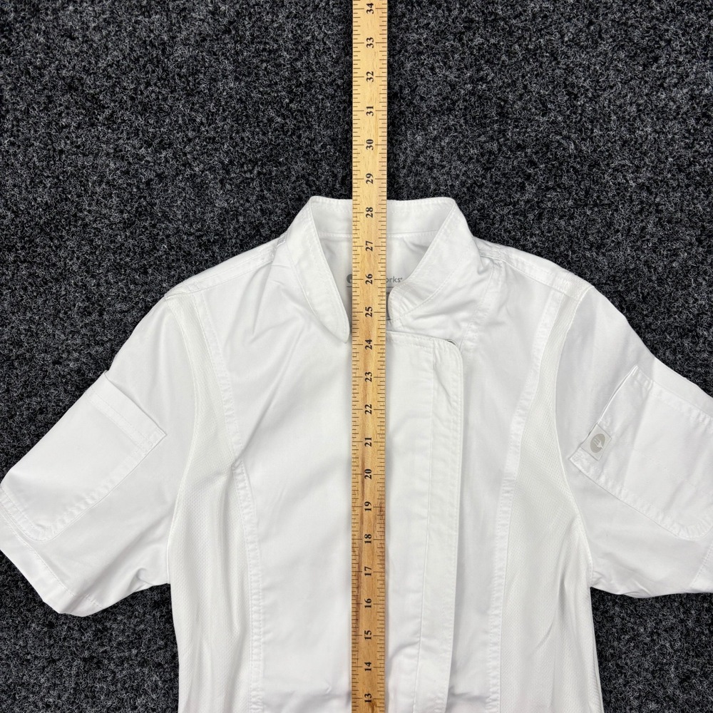 NWT Chef Works Chef Coat Jacket Womens XS White Short Sleeve Mesh Vent BCWSZ006 - Picture 7 of 10
